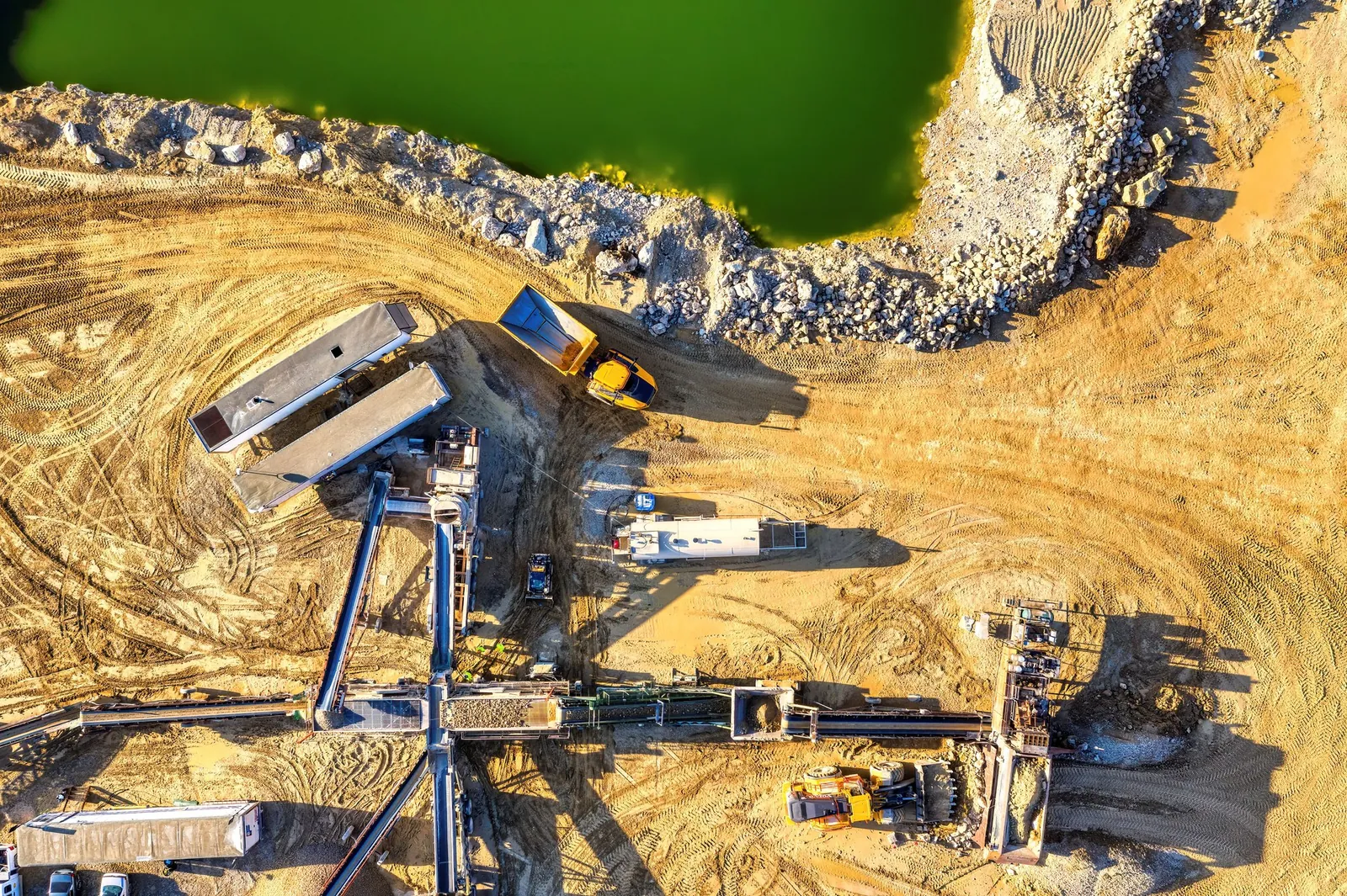 Aerial view of a mining operation, library photograph