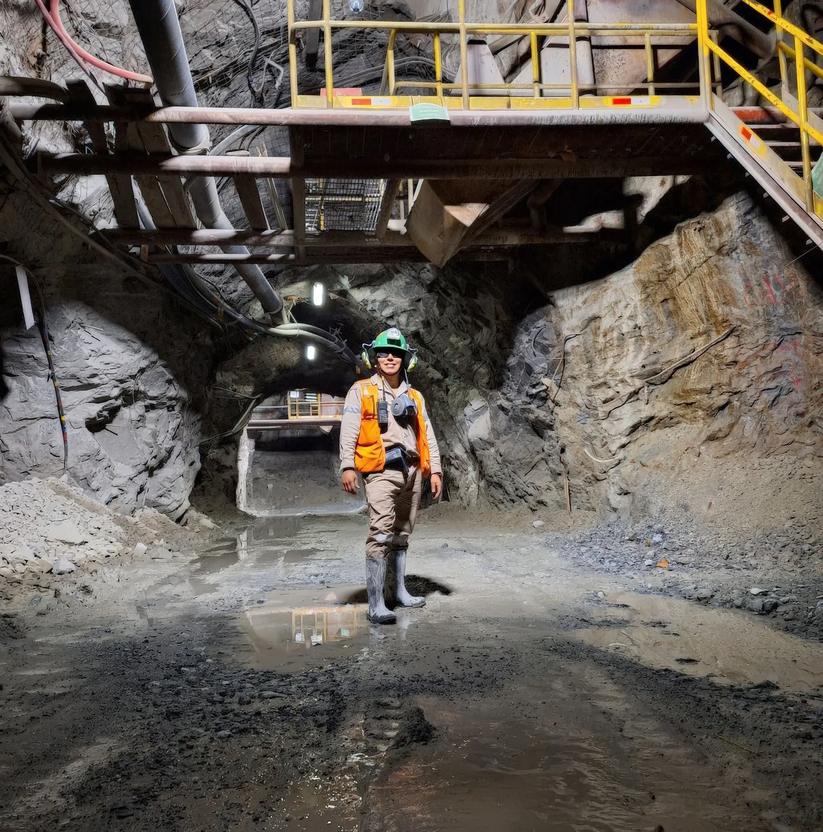 Geologist underground, library photograph